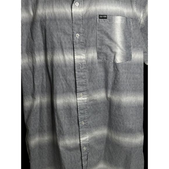 Zoo York Men’s XXL Short Sleeve Button-Up Shirt White Black Striped Casual Top - Picture 5 of 10